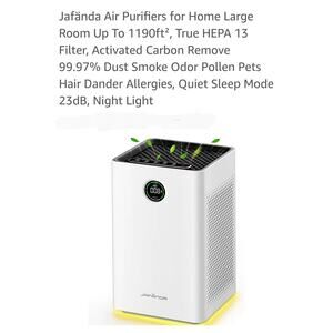 Jafanda New Air Purifier smart wifi Compact but powerful Hepa 13 White #5045